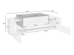 Móvel De Entrada*Dmora Móvel de entrada Djallo, entrada multifuncional moderna, armário polivalente para hall de entrada, 100% Fabricado na Itália, 120x45h46 cm, brilhante e ardóia Branco