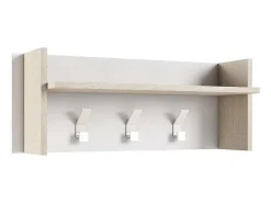Online Dmora Móvel de entrada Dkornvi, cabide com 3 ganchos, prateleira de entrada, 100% Fabricado na Itália, 90x29h34 cm, Branco e Carvalho Natural claro / Branco