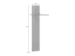 Clearance Dmora Móvel de entrada Dlentin, Entrada multifuncional moderna, Armário multiuso para hall de entrada, 100% Fabricado na Itália, 50x27h140 cm, Antracite brilhante Preto