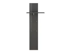 Clearance Dmora Móvel de entrada Dlentin, Entrada multifuncional moderna, Armário multiuso para hall de entrada, 100% Fabricado na Itália, 50x27h140 cm, Antracite brilhante Preto