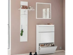 Móvel De Entrada|Dmora Móvel de entrada Dlentin, Entrada multifuncional moderna, Armário multiuso para hall de entrada, 100% Fabricado na Itália, 50x27h140 cm, brilhante Branco