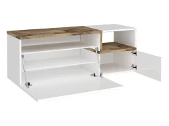 Móvel De Entrada*Dmora Móvel de entrada Dpace, entrada multifuncional moderna, armário polivalente para hall de entrada, 100% Fabricado na Itália, 120x40h54 cm, brilhante e bordo Branco