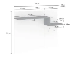 Dmora Móvel de entrada Ezio, entrada multifuncional moderna, Armário multiuso para hall de entrada, 100% Fabricado na Itália, 120x30h100 cm, brilhante e ardósia^ Cabide De Pé