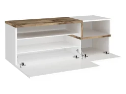 Dmora Móvel de entrada Flavio, Entrada multifuncional moderna, Armário multiuso para hall de entrada, 100% Fabricado na Itália, 120x40h54 cm, brilhante e bordo^ Móvel De Arrumação|Sapateira