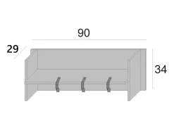 Cabide De Pé|Dmora Móvel de entrada Narciso, Cabide com 3 ganchos, Prateleira de entrada, 100% Fabricado na Itália, 90x29h34 cm, e Cimento Branco