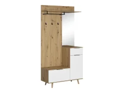 Móvel De Entrada* Móvel de entrada Nordic A carvalho artesanal / branco 100 cm Natural claro