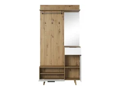 Móvel De Entrada* Móvel de entrada Nordic A carvalho artesanal / branco 100 cm Natural claro