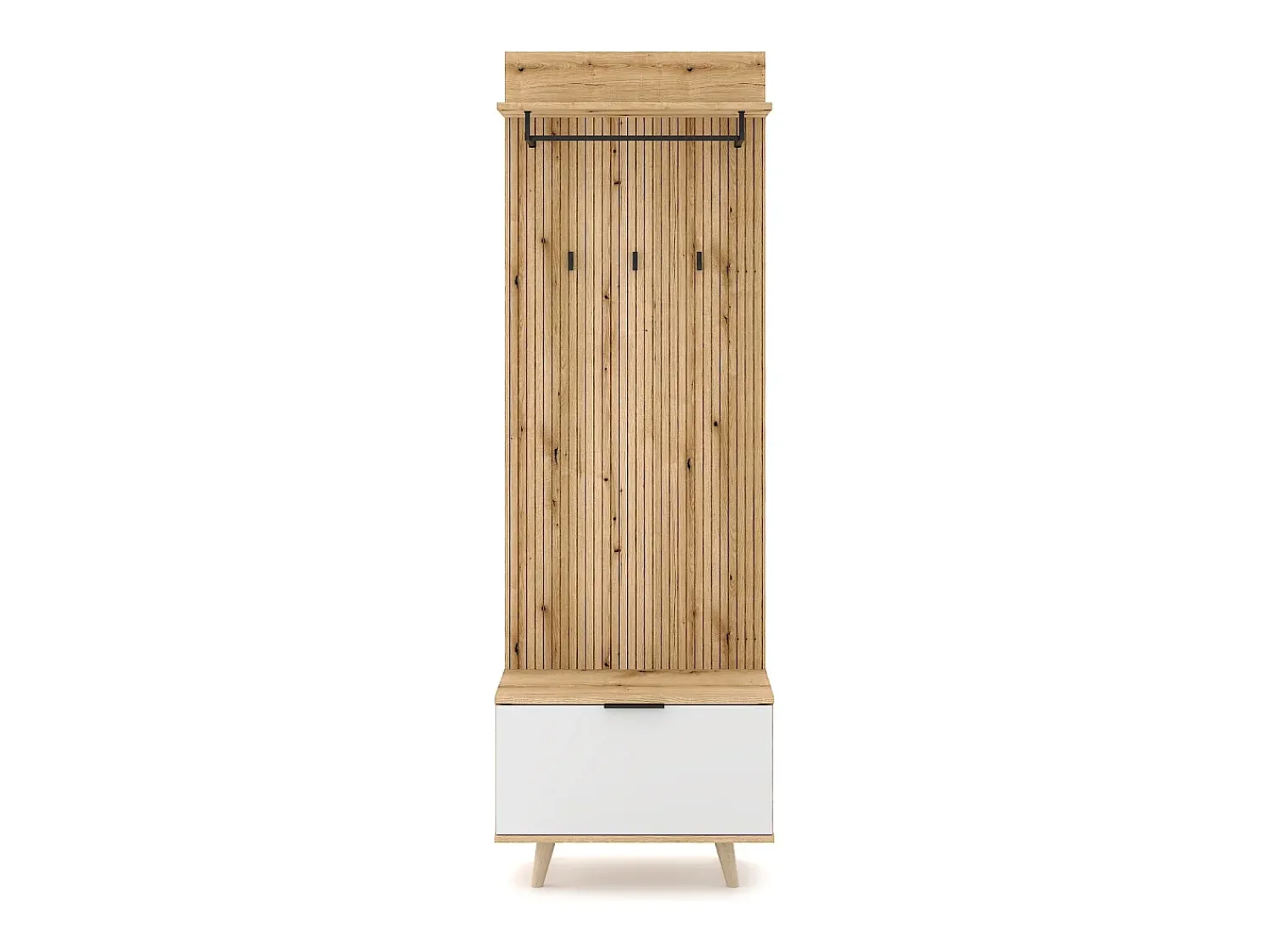 Móvel de entrada Nordic D carvalho evoke / tabilla / branco 65 cm Natural claro / Branco