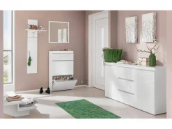 Hot Dmora Móvel de entrada Omer, Entrada multifuncional moderna, Armário multiuso para hall de entrada, 100% Fabricado na Itália, 50x27h140 cm, brilhante Branco
