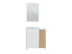 Sale Dmora Móvel de entrada Williamsport, entrada 2 portas, guarda-roupa com espelho, arrumação multifuncional, 77x24h91 cm, e carvalho Branco