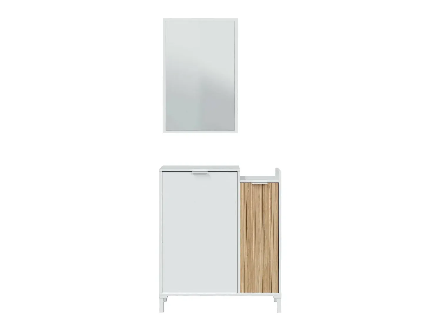 Sale Dmora Móvel de entrada Williamsport, entrada 2 portas, guarda-roupa com espelho, arrumação multifuncional, 77x24h91 cm, e carvalho Branco
