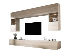Best Móvel de parede: 10 portas, 20 prateleiras, Carvalho Sonoma, largura: 300 cm, altura: AJUSTÁVEL, profundidade: 42 cm Castanho