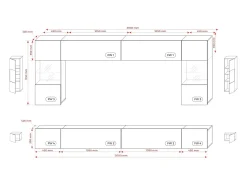 Best Móvel de parede: 10 portas, 20 prateleiras, Carvalho Sonoma, largura: 300 cm, altura: AJUSTÁVEL, profundidade: 42 cm Castanho