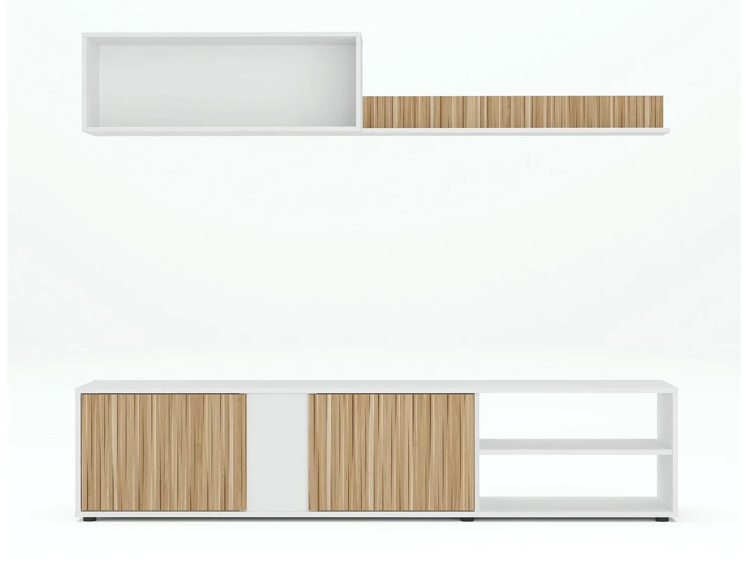 Móvel De Tv|Dmora Móvel de parede Daasmundse, Móvel de sala de TV, Composição do conjunto de sala, Conjunto de sala com móvel de parede, 180x33h40 cm, e Carvalho Branco