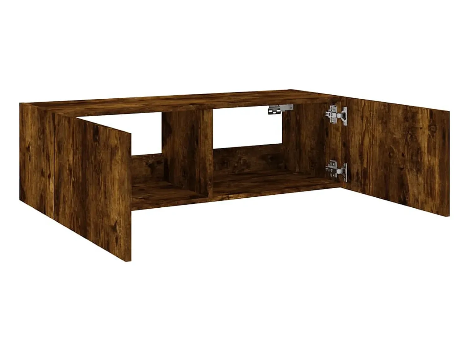 Móvel De Tv*vidaxl Móvel de parede p/ TV c/ luzes LED 100x35x31 cm carvalho fumado Castanho