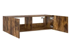Móvel De Tv*vidaxl Móvel de parede p/ TV c/ luzes LED 100x35x31 cm carvalho fumado Castanho