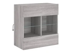Móvel De Tv| Móvel de parede p/ TV c/ luzes LED 58,5x30x60,5 cm cinza sonoma PT107456 Cinzento