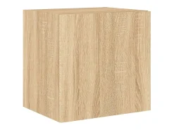 New Móvel de parede p/ TV c/ luzes LED 40,5x35x40cm carvalho sonoma PT517310 Castanho