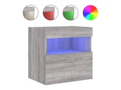 vidaxl Móvel de parede p/ TV c/ luzes LED 40x30x40 cm sonoma^ Móvel De Tv
