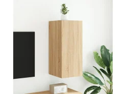 Clearance Móvel de parede p/ TV c/ luzes LED 30,5x35x70cm carvalho sonoma PT578747 Castanho