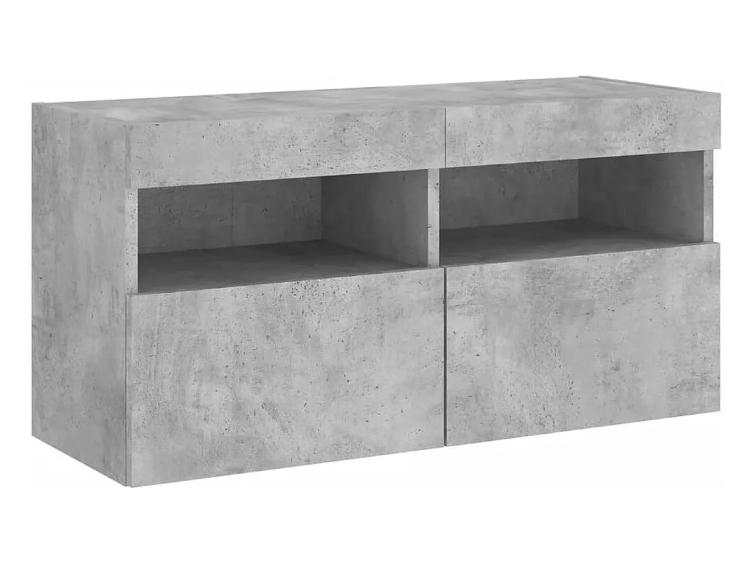 Discount Móvel de parede p/ TV c/ luzes LED 80x30x40 cm cinza cimento PT678398 Cinzento