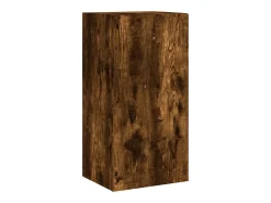 Móvel De Tv|vidaxl Móvel de parede p/ TV c/ luzes LED 40,5x35x80cm carvalho fumado Castanho