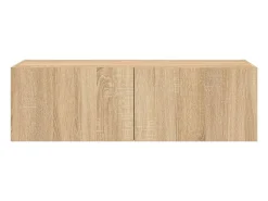 Móvel De Tv*vidaxl Móvel de parede p/ TV c/ luzes LED 100x35x31 cm carvalho sonoma Castanho