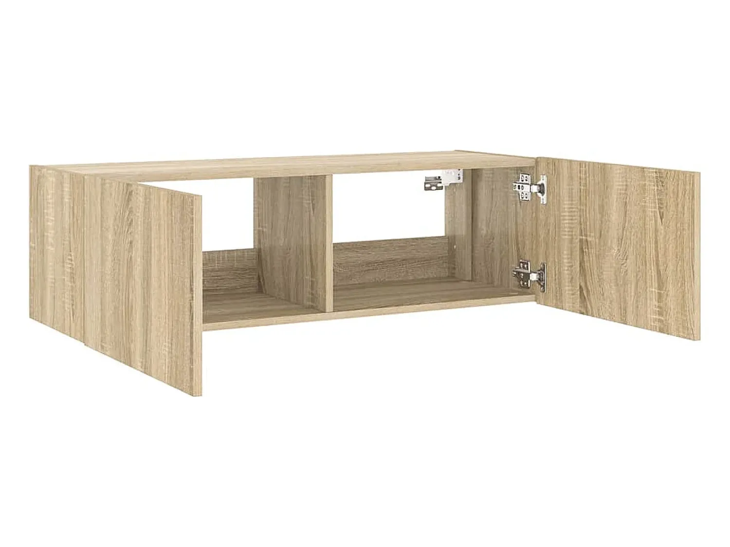 Móvel De Tv*vidaxl Móvel de parede p/ TV c/ luzes LED 100x35x31 cm carvalho sonoma Castanho
