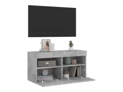 Móvel De Tv*vidaxl Móvel de parede p/ TV c/ luzes LED 80x30x40 cm cinza cimento Cinzento
