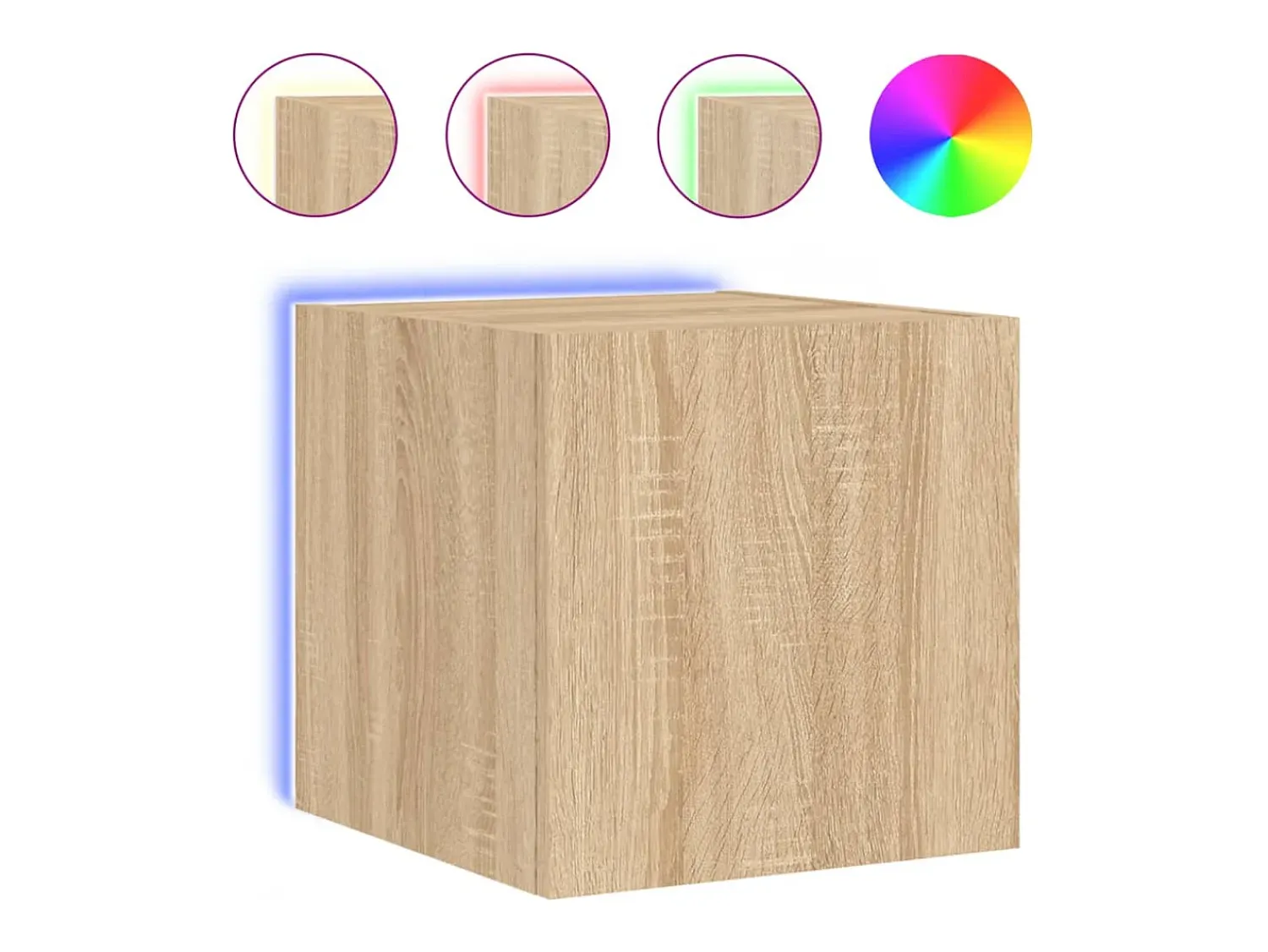 Móvel de parede p/ TV c/ luzes LED 30,5x35x30cm carvalho sonoma PT866470^ Móvel De Tv