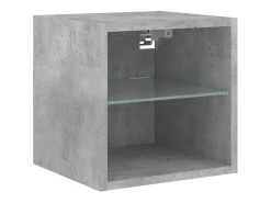 Móvel De Tv*vidaxl Móvel de parede p/ TV c/ luzes LED 30x28,5x30 cm cinza cimento Cinzento