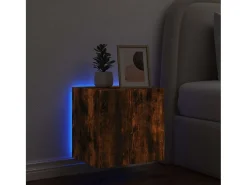 Móvel De Tv| Móvel de parede p/ TV c/ luzes LED 40,5x35x40cm carvalho fumado PT189369 Castanho