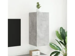 Discount Móvel de parede p/ TV c/ luzes LED 30,5x35x70 cm cinza cimento PT942174 Cinzento
