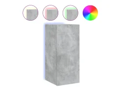 Discount Móvel de parede p/ TV c/ luzes LED 30,5x35x70 cm cinza cimento PT942174 Cinzento