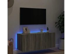 Online Móvel de parede p/ TV c/ luzes LED 100x35x41 cm sonoma PT152395 Cinzento