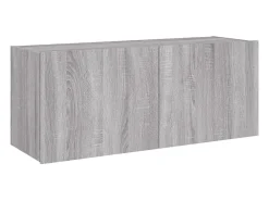 Online Móvel de parede p/ TV c/ luzes LED 100x35x41 cm sonoma PT152395 Cinzento