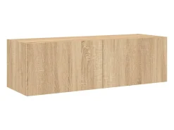 Best Móvel de parede p/ TV c/ luzes LED 100x35x31 cm carvalho sonoma PT293373 Castanho
