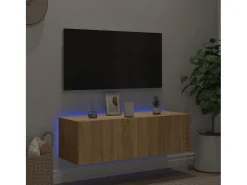 Best Móvel de parede p/ TV c/ luzes LED 100x35x31 cm carvalho sonoma PT293373 Castanho