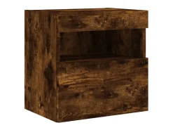 Móvel De Tv* Móvel de parede p/ TV c/ luzes LED 40x30x40 cm carvalho fumado PT711842 Castanho