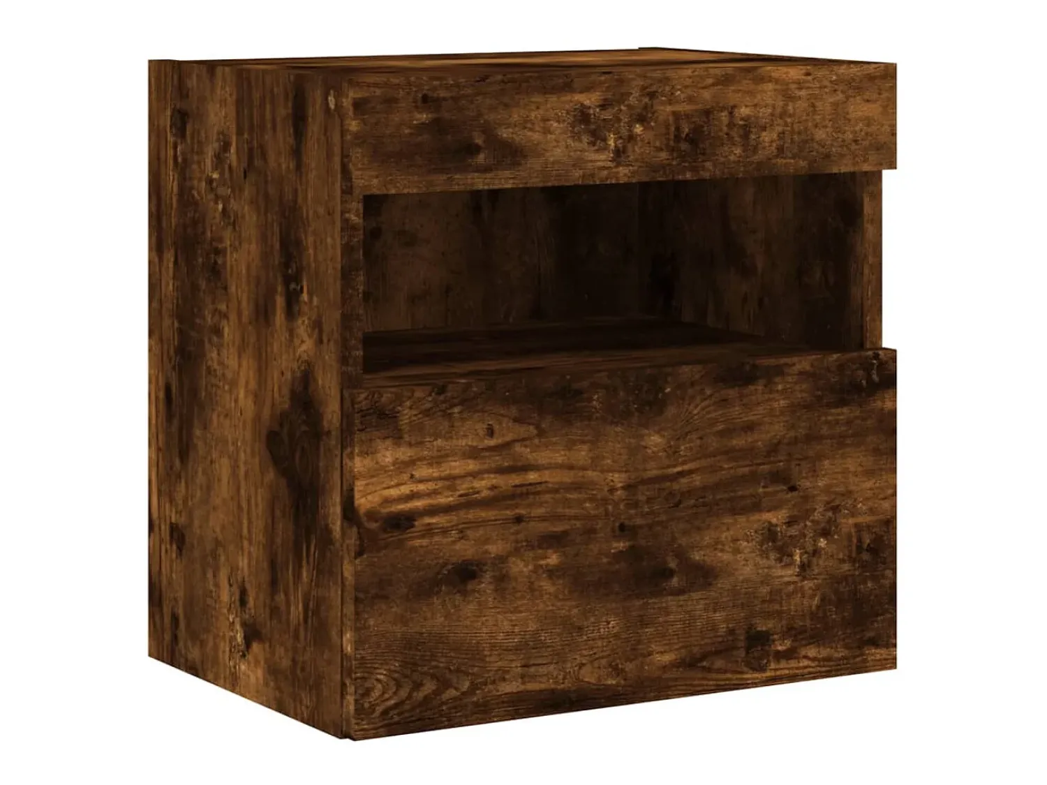 Móvel De Tv* Móvel de parede p/ TV c/ luzes LED 40x30x40 cm carvalho fumado PT711842 Castanho