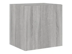 Móvel de parede p/ TV c/ luzes LED 40,5x35x40cm sonoma PT970493 Cinzento