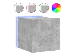 Clearance Móvel de parede p/ TV c/ luzes LED 30,5x35x30 cm cinza cimento PT883454 Cinzento