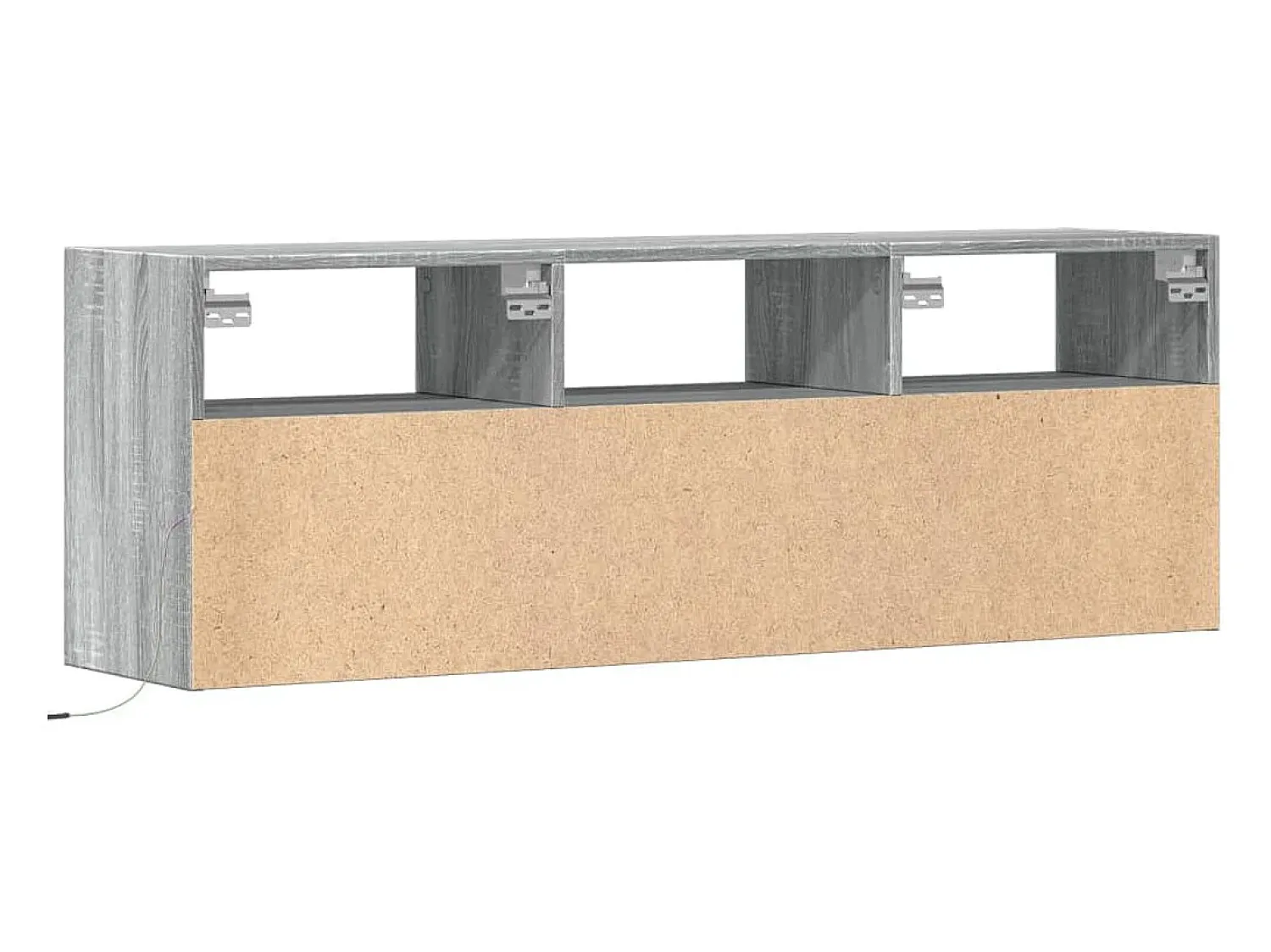 Best vidaxl Móvel de parede p/ TV c/ luzes LED 130x31x45 cm sonoma Cinzento