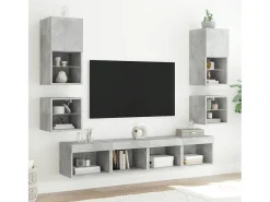 Hot Móvel de parede p/ TV c/ luzes LED 30x28,5x30 cm cinza cimento PT605031 Cinzento
