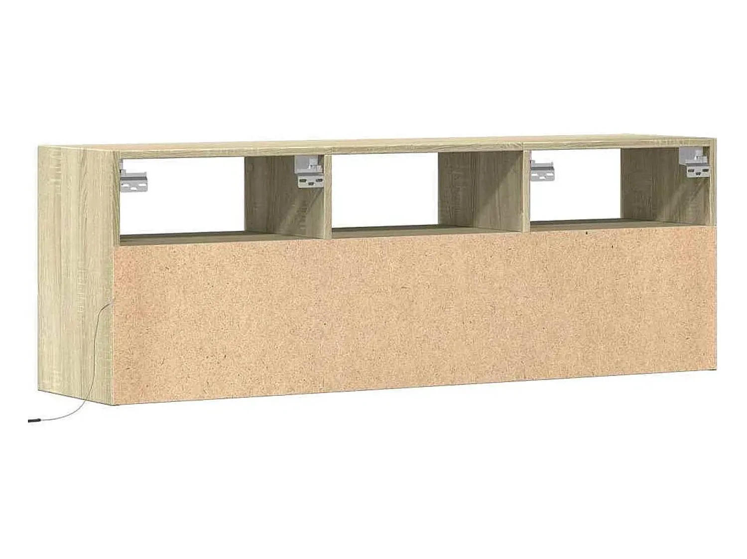 vidaxl Móvel de parede p/ TV c/ luzes LED 130x31x45 cm carvalho sonoma Castanho