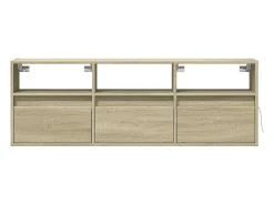 vidaxl Móvel de parede p/ TV c/ luzes LED 130x31x45 cm carvalho sonoma Castanho