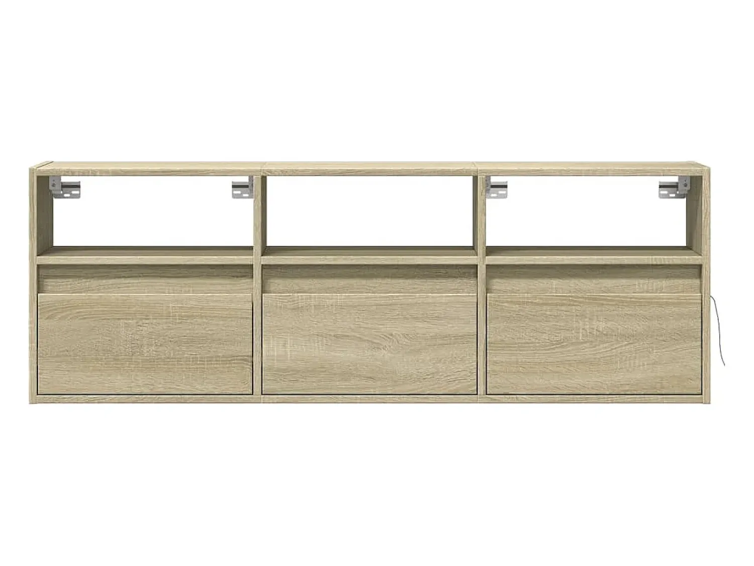 vidaxl Móvel de parede p/ TV c/ luzes LED 130x31x45 cm carvalho sonoma Castanho
