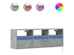 Móvel De Tv*vidaxl Móvel de parede p/ TV c/ luzes LED 130x31x45cm cimento Cinzento