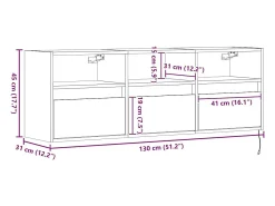 Móvel De Tv*vidaxl Móvel de parede p/ TV c/ luzes LED 130x31x45cm cimento Cinzento