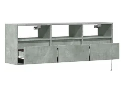 Móvel De Tv*vidaxl Móvel de parede p/ TV c/ luzes LED 130x31x45cm cimento Cinzento
